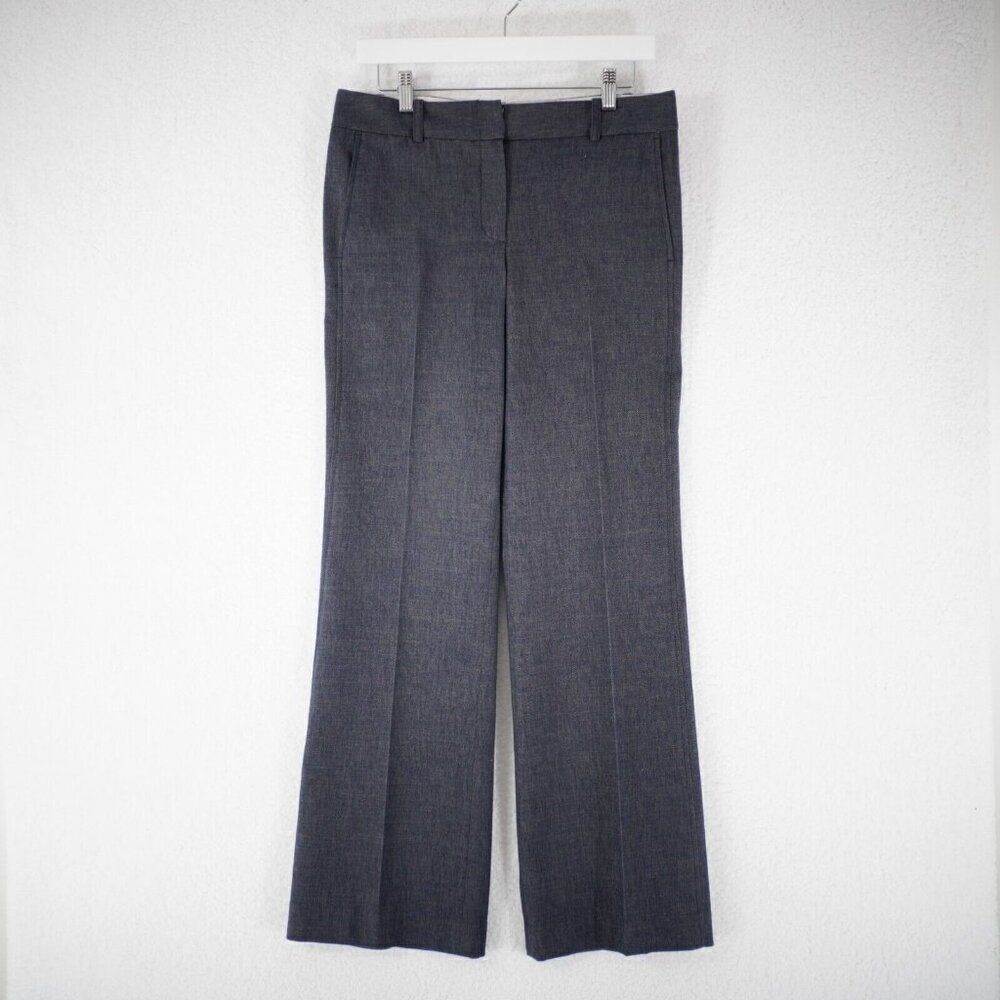 BCBGMaxazria Size 8 Gray Twill Cotton Polyester Virgin Wool Dress Pants 32/32